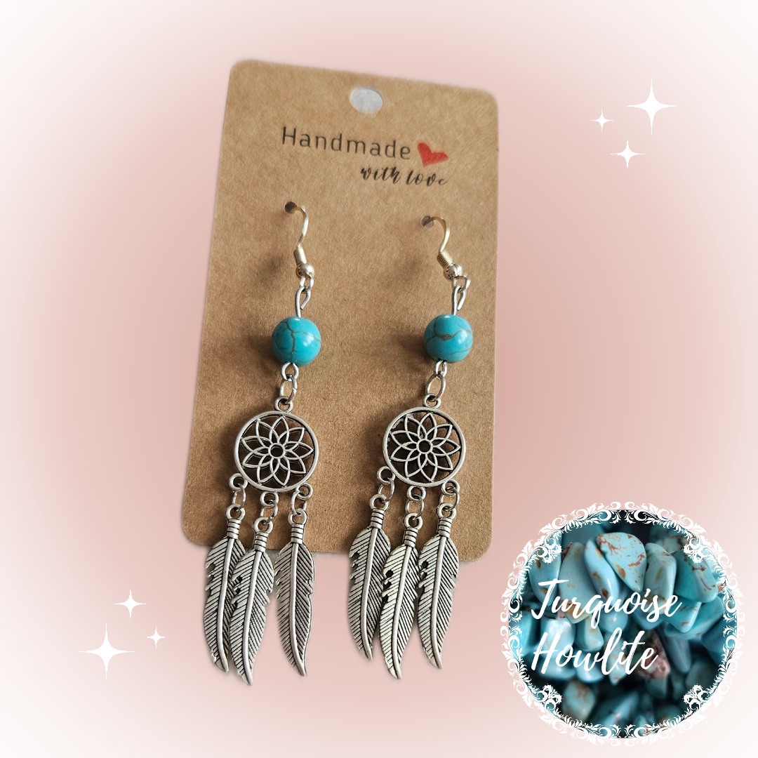 Gemstone And Silver Charm Earrings Collection