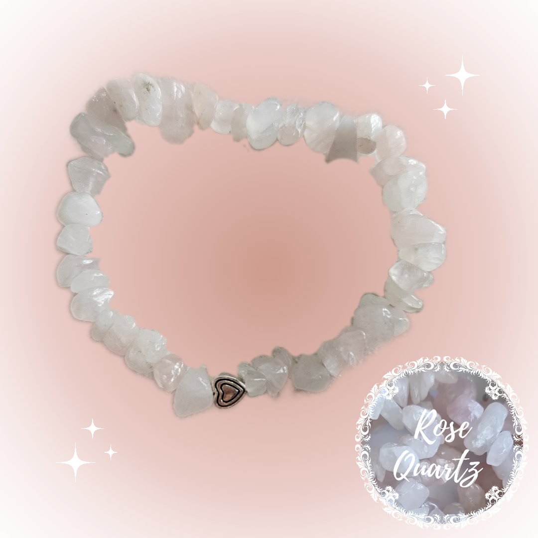 Gemstone Chip Bracelets with silver charm